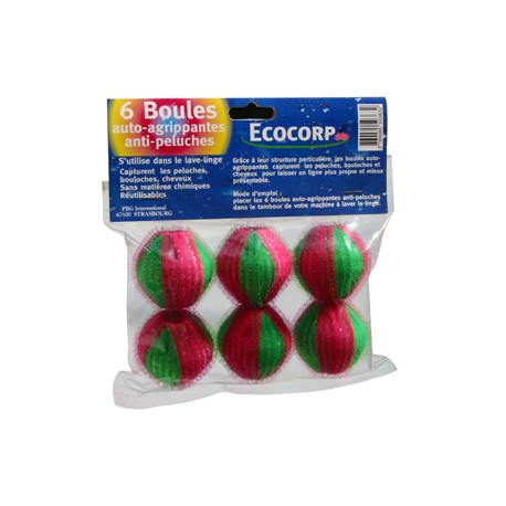 6 Boules d lavage auto-agrippantes anti-peluches - Paradirect